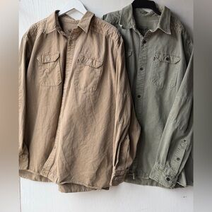 Levi’s Two Horse Brand Shirt Mens XXL Canvas Workwear Utility Button Up Lot of 2